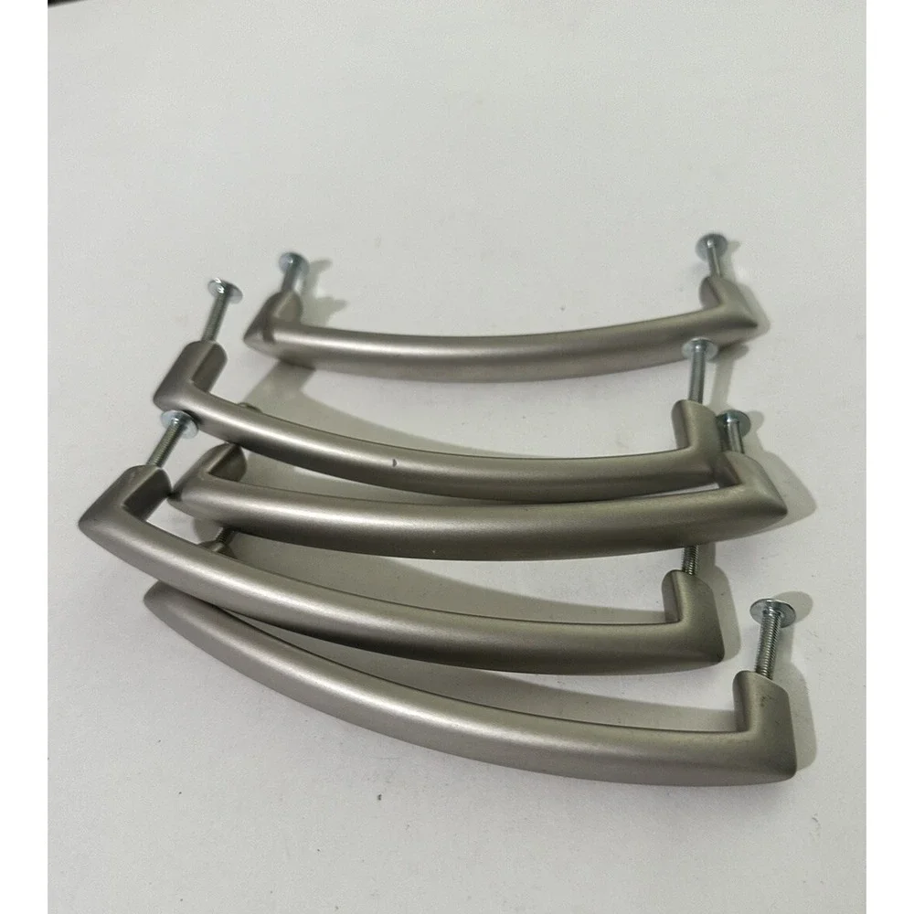 Vintage Drawer Pulls Silver Polish Tone Set‎ of 5 5.5in